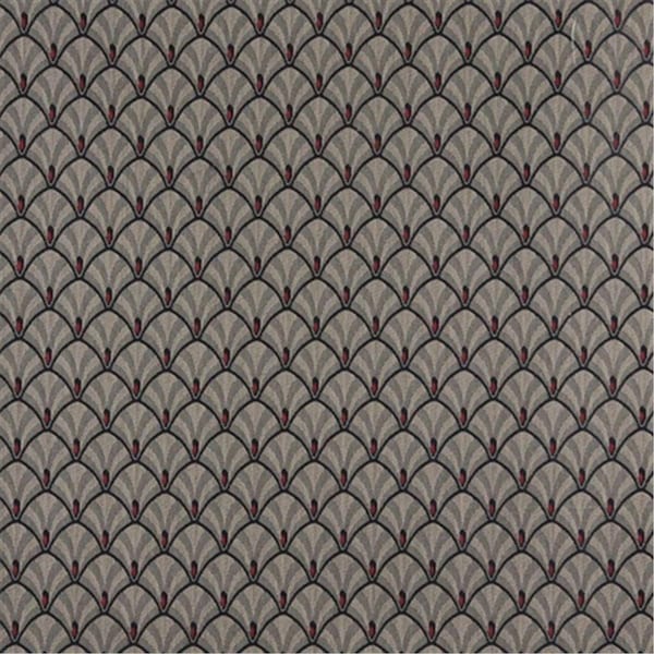 Designer Fabrics 54 in. Wide - Navy- Beige And Red Fan Jacquard Woven Upholstery Fabric D311 - main